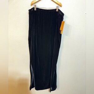 NWT finity natural Black Velvet Skirt size large whimsigoth goth